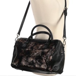 NWT Vera Bradley BRONZE AGE Genuine Leather Marlo Satchel